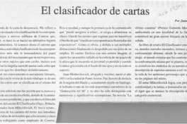 El clasificador de cartas  [artículo] Juan Gabriel Araya.