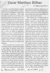 Oscar Martínez Bilbao  [artículo] Miguel Angel Díaz A.