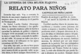Relato para niños  [artículo] Caupolicán Peña Lagos.