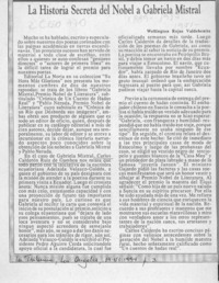 La historia secreta del Nobel a Gabriela Mistral  [artículo] Wellington Rojas Valdebenito.