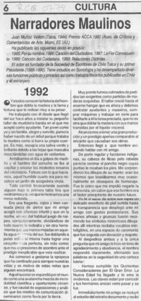 Narradores Maulinos  [artículo].