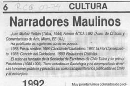 Narradores Maulinos  [artículo].