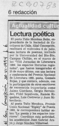 Lectura poética  [artículo].