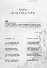 Sonetos de Miguel Moreno Monroy