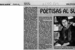 Poetisas al Sur  [artículo].