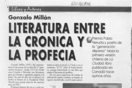 Literatura entre la crónica y la profecía  [artículo] Floridor Pérez.