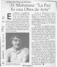 H. Maturana, "La paz es una obra de arte"  [artículo].