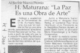 H. Maturana, "La paz es una obra de arte"  [artículo].