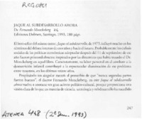 Jaque al subdesarrollo ahora  [artículo] Hermógenes Pérez de Arce I.
