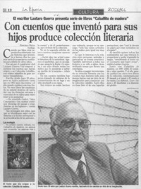 Con cuentos que inventó para sus hijos produce colección literaria  [artículo] Graciela Ojeda.