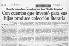 Con cuentos que inventó para sus hijos produce colección literaria  [artículo] Graciela Ojeda.