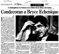 Condecoran a Bryce Echenique  [artículo].