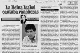 La Reina Isabel cantaba rancheras  [artículo] Rodrigo Pinto.