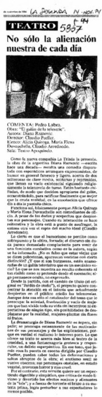 No sólo la alienación nuestra de cada día  [artículo] Pedro Labra.