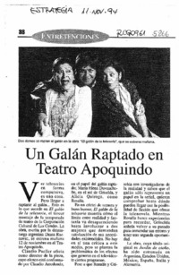 Un Galán raptado en Teatro Apoquindo  [artículo].