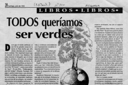 Todos queríamos ser verdes  [artículo] Hernán Soto.