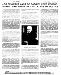 Los primeros años de Gabriel René Moreno, máximo exponente de las letras de bolivia  [artículo].