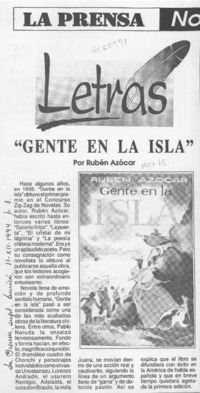 "Gente en la isla"  [artículo].
