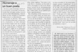 Homenaje a un buen poeta  [artículo] Héctor Edo. Espinoza Viveros.