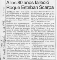 A los 80 años falleció Roque Esteban Scarpa  [artículo].