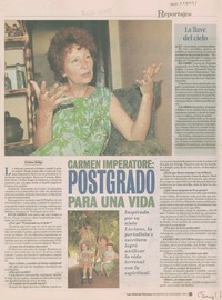 Carmen Imperatore, postgrado para una vida