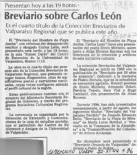 Breviario sobre Carlos León  [artículo].