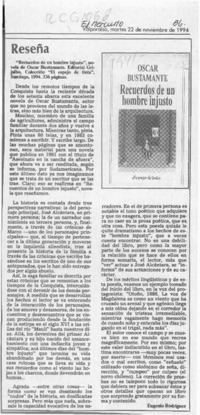 Recuerdos de un hombre injusto  [artículo] Eugenio Rodríguez.