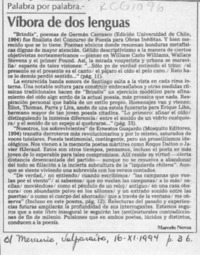 Víbora de dos lenguas  [artículo] Marcelo Novoa.