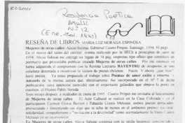 Mujeres de otras calles  [artículo] María Luz Moraga Espinosa.