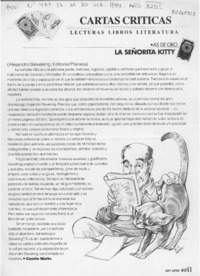 La señorita Kitty  [artículo] Camilo Marks.