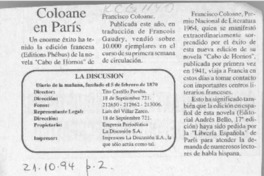 Coloane en París  [artículo].