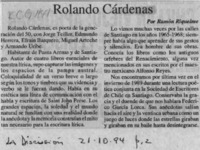 Rolando Cárdenas  [artículo] Ramón Riquelme.