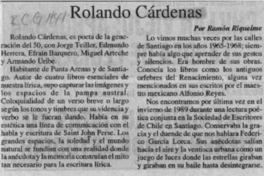 Rolando Cárdenas  [artículo] Ramón Riquelme.