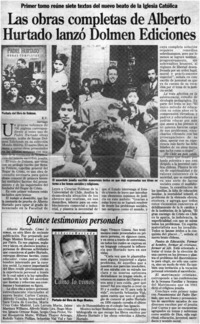 Las obras completas de Alberto Hurtado lanzó Dolmen Ediciones