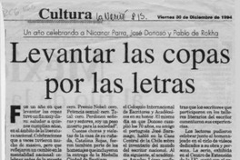 Levantar las copas por las letras  [artículo].
