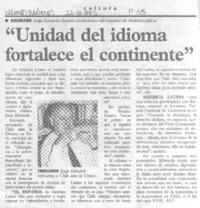 "Unidad del idioma fortalece el continente"