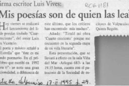 "Mis poesías son de quien las lea"  [artículo].