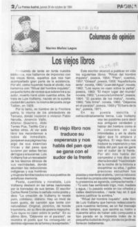 Los viejos libros  [artículo] Marino Muñoz Lagos.