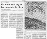 Un Autor local hoy en lanzamiento de libro  [artículo].