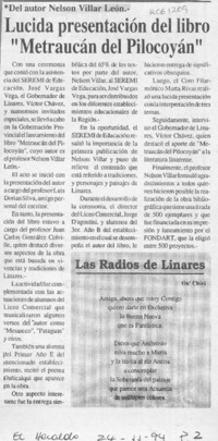 Lucida presentación del libro "Metraucán del Pilocoyán"  [artículo].