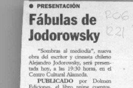 Fábulas de Jodorowsky  [artículo].
