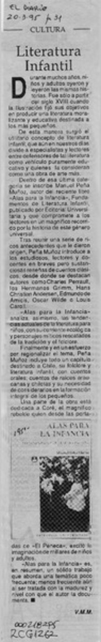 Literatura infantil  [artículo] V. M. M.