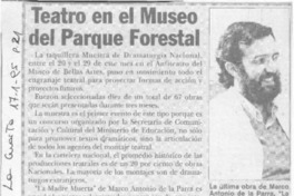 Teatro en el museo del Parque Forestal  [artículo]