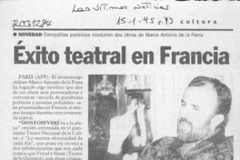 Exito teatral en Francia  [artículo].