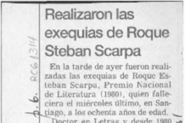 Realizaron las exequias de Roque Esteban Scarpa  [artículo].
