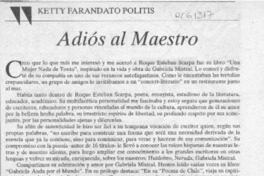 Adiós al maestro  [artículo] Ketty Farandato Politis.