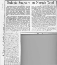 Eulogio Suárez y su Neruda total  [artículo] Wellington Rojas Valdebenito.