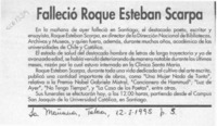 Falleció Roque Esteban Scarpa  [artículo].