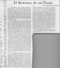 El retorno de un poeta  [artículo] Wellington Rojas Valdebenito.
