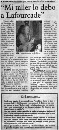 "Mi taller lo debo a Lafourcade"